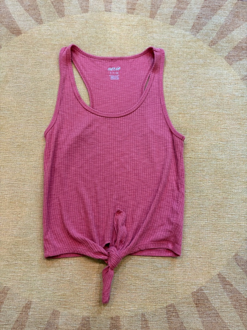 aerie Ribbed Tie-Front Tank Top